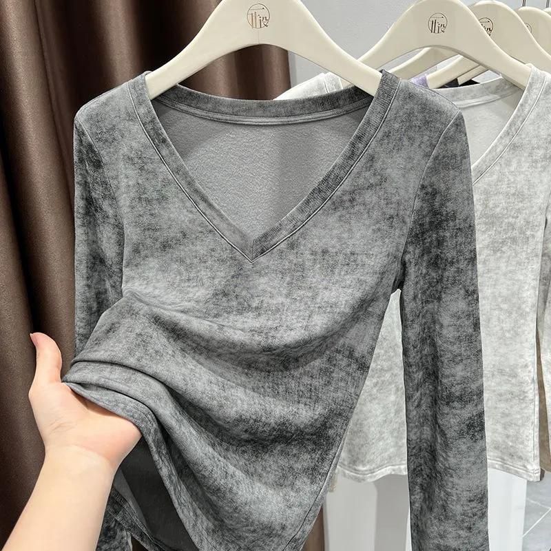 Pullovers Tops Women Long Sleeves Autumn Winter Blouse Oversized V Neck Loose Shirt Slim Pullover Tops