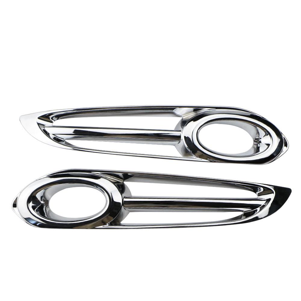 2pcs Car Front Fog Light Lamp Frame Cover Trim for Honda Vezel HRV HR-V ABS Chrome 2014 15 2016 2017 2018 ABS Chrome Acc