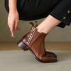 Fashion 2025 Autumn/Winter Women Boots Genuine Leather Women Shoes Round Toe Chunky Heel Shoes Ankle Boots Modern Chelsea Boots