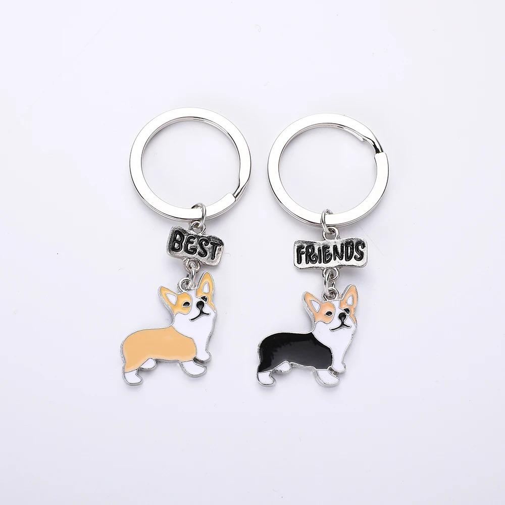 NOVO Chaveiro de Cachorro Welsh Corgi Fofo para Mulheres Bolsa Pingente Chaveiro Chaveiro Porta-chaves Masculino Porta-chaves de Carro Charme Jóias EU AMO PRESENTES DE CÃES