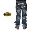 Vanson Tom Jerry Collaboration Embroidered & Men's Jeans, Denim, TJV-2516, Indigo-34