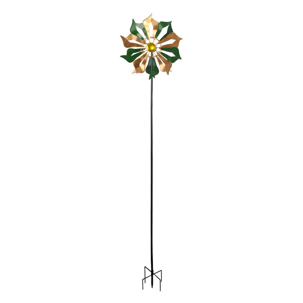 Garden and Patios Decorative Wind Spinner with Iron Flower Rotates 360 Degrees Durability Outdoor Colorful Ornaments