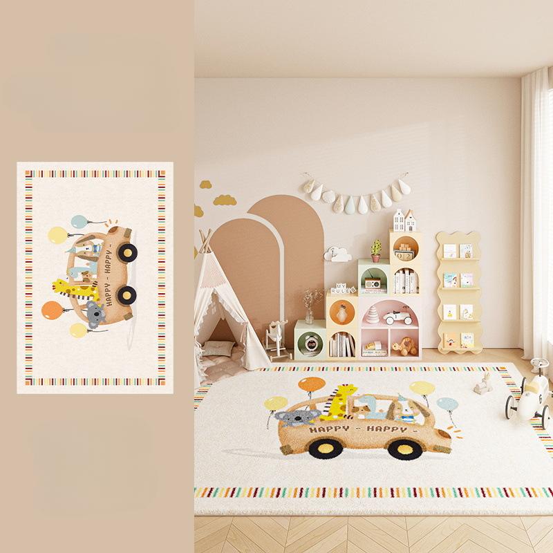 Cartoon Style Rugs for Bedroom Thickend Plush Children's Floor Mat Large Area Living Room Decoration Carpet Home Fluffy Soft Rug