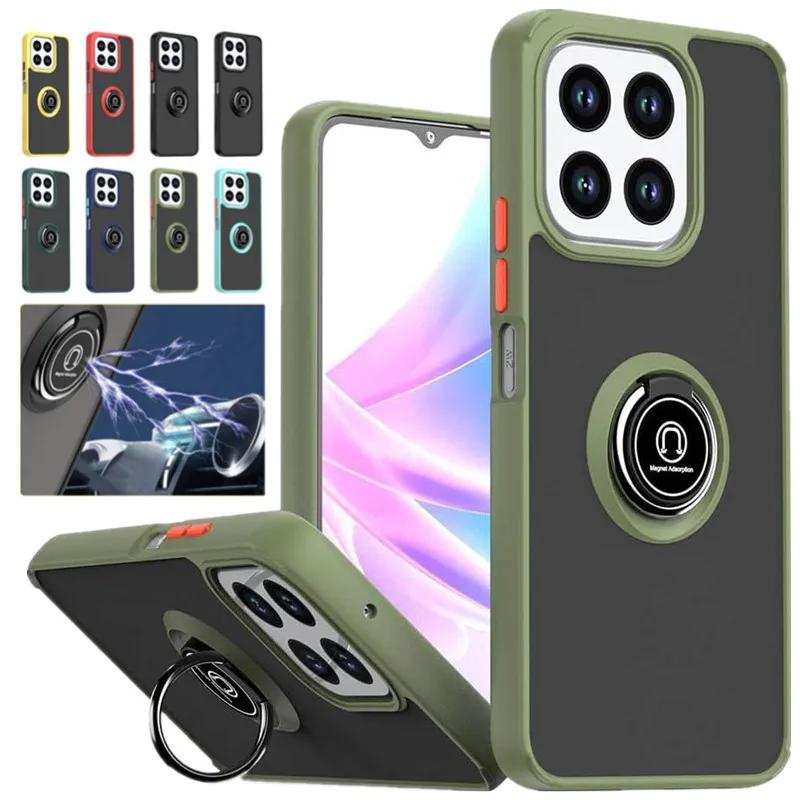 Støtteben Armor Matt Deksel For ZTE Blade A35 A55 Deksel Ring Magnetisk Holder Støtsikker Coque Fundas