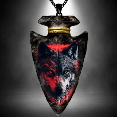 Punk Triangle Gifts Hip-hop Dynamic Necklaces Geometry Pendants Fashion Jewelry Accessories Stickers Wolf Streetwear Men's Painted