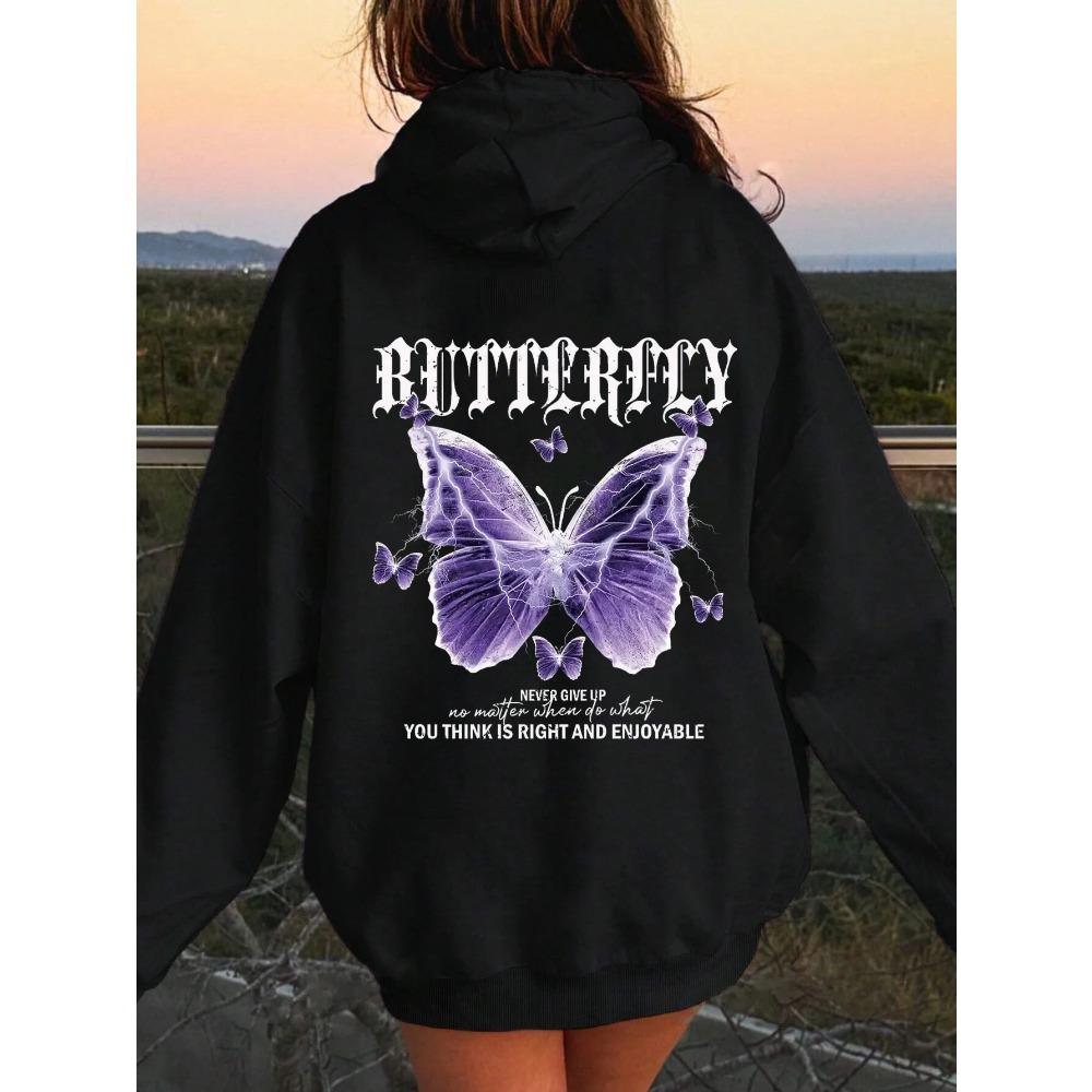 

Женские худи с принтом бабочек и цветов, худи в стиле Харадзюку Y2K, модная свободная одежда, удобная мягкая одежда 3XL