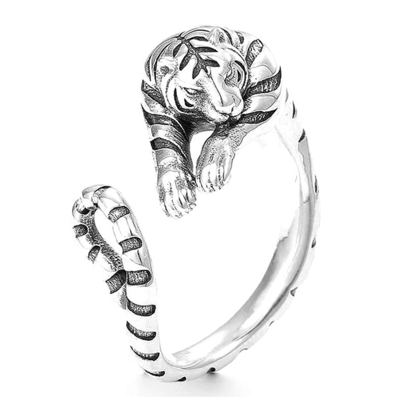 

Little Tiger Ring New Year Tiger Ring Punk Elegant Charm Ring Adjustable Finger Ring for New Year Memories Gifts 1