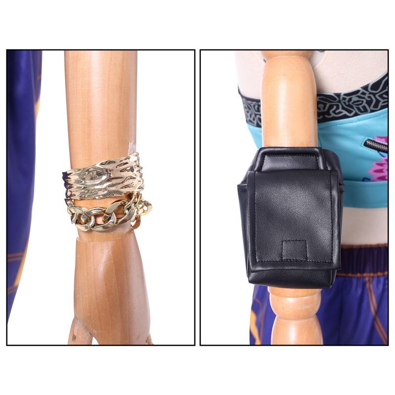 Girls POP Singer Super Star Stage Performance Printing Outfit Kids Demon Halloween Cosplay Costume Hunters Carnival Party Role Playing Dress Up Suit