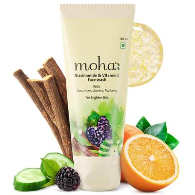 Vitamin C Face Wash 100ml Pack of 1 for Brightening, Even-Toned Skin, Gentle Daily Cleanser with Herbal Extracts