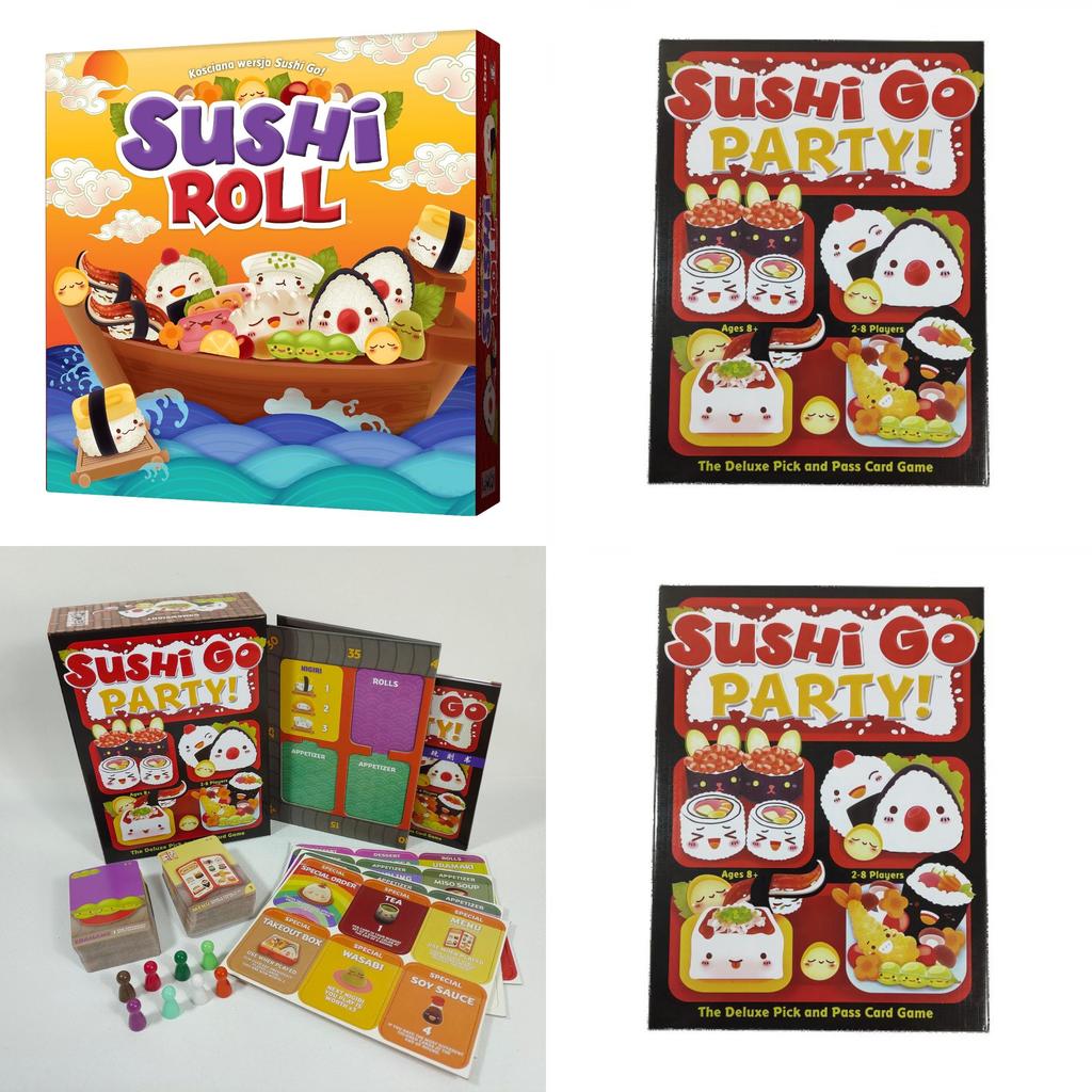 Stolní hra Sushi Go Party se světlými barvami pro setkání dětí a teenagerů