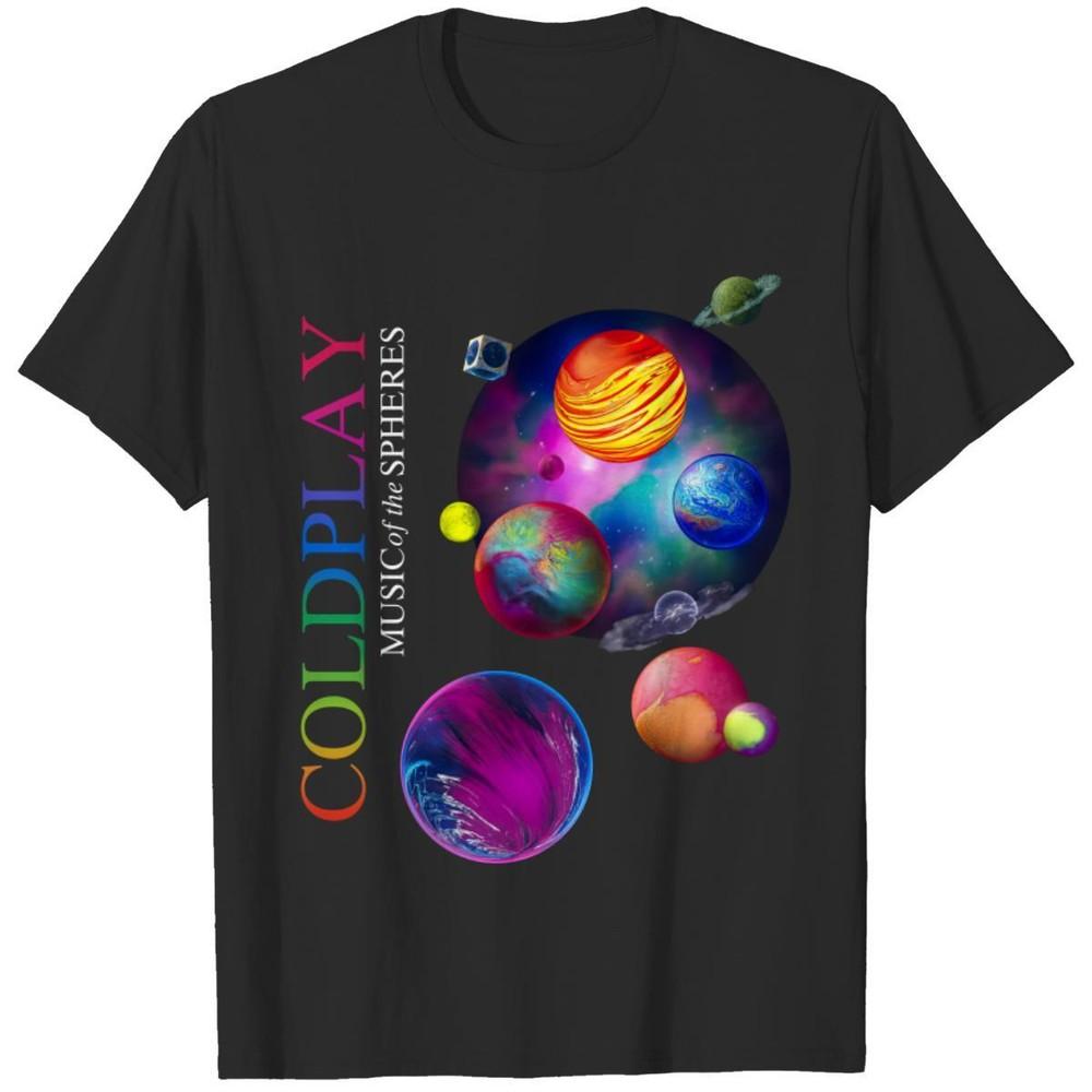 Coldplay Music of the Spheres Tour 2023 Black T-Shirt Gift Fans Music Unisex T-Shirt S