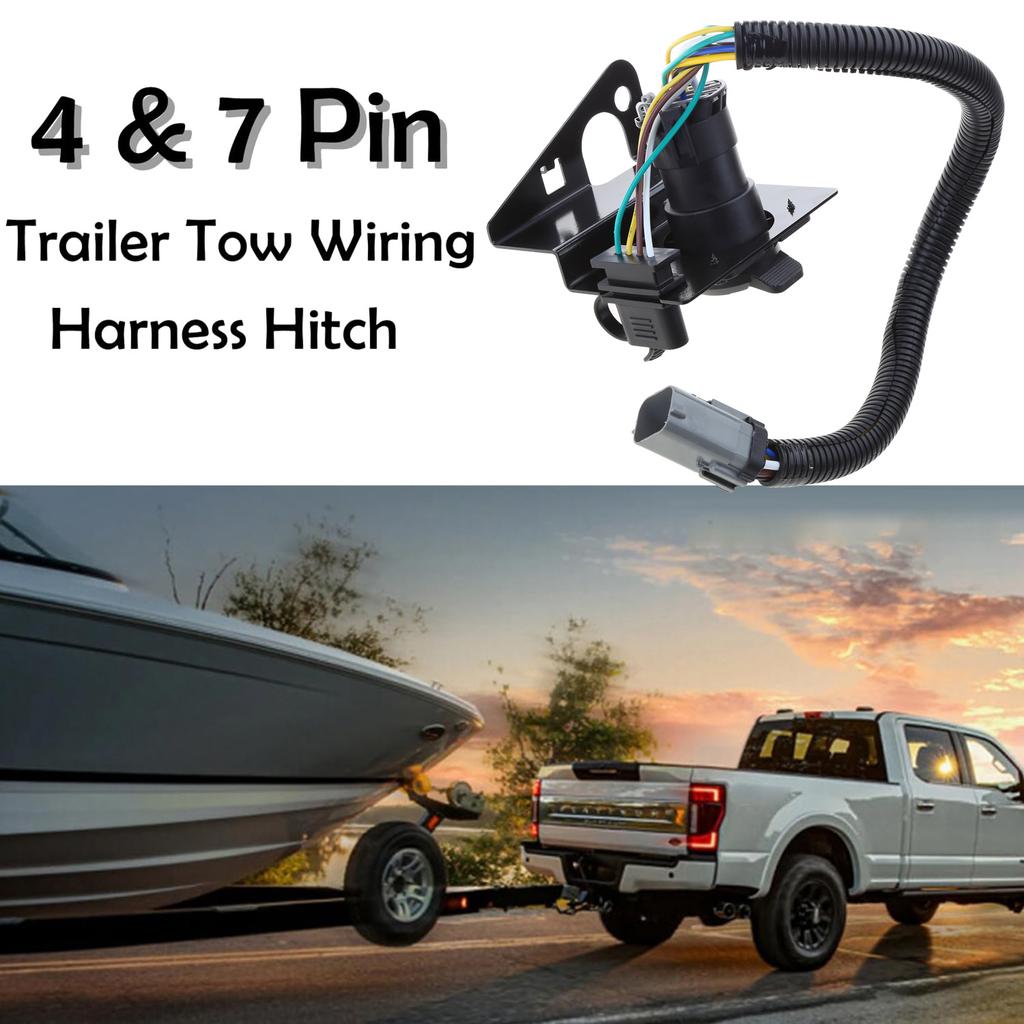 4 & 7 Pin Plug for F250 F350 Pickup Truck Super Duty 99-01 Trailer Tow Wiring Harness Plug Replacement