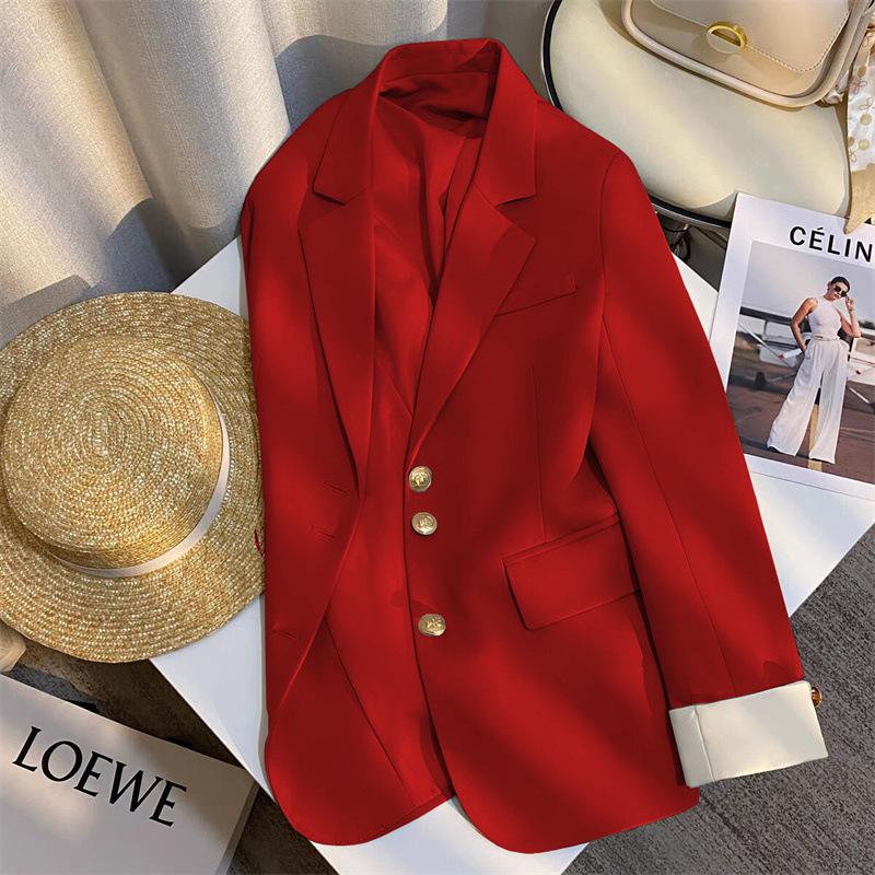 2026 Spring High-End Women's Blue Chic Suit Jacket - Korean Style