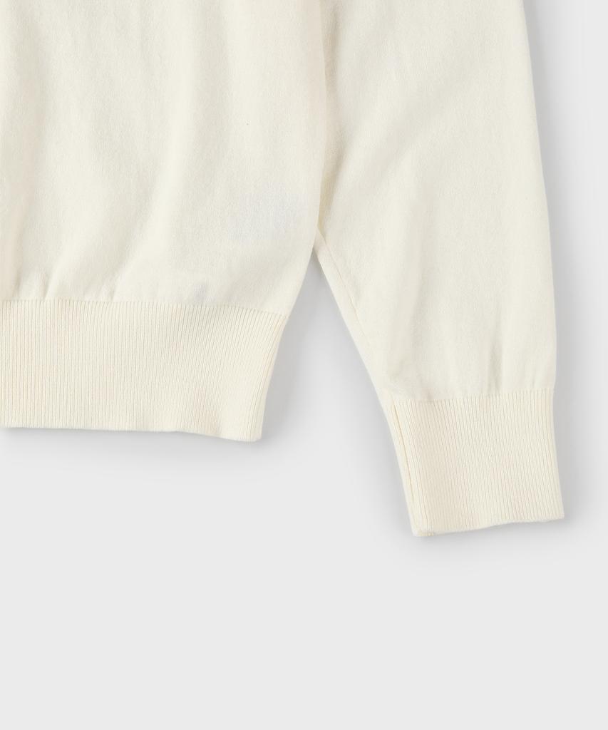 PANICALE White V-Neck Open Collar Knit