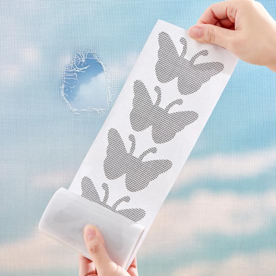 Wodoodporna Taśma Naprawcza do Moskitier Motylkowa Wytrzymała Mocny Klej Pokrycie Dziur i Rozdarć Siatka Naprawcza do Drzwi Moskitierowych