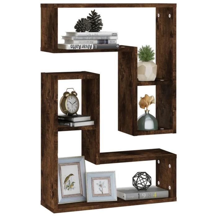 VidaXL Wall Shelves 2 Pcs Smoked Oak 50x15x50 Cm Engineered Wood 826641