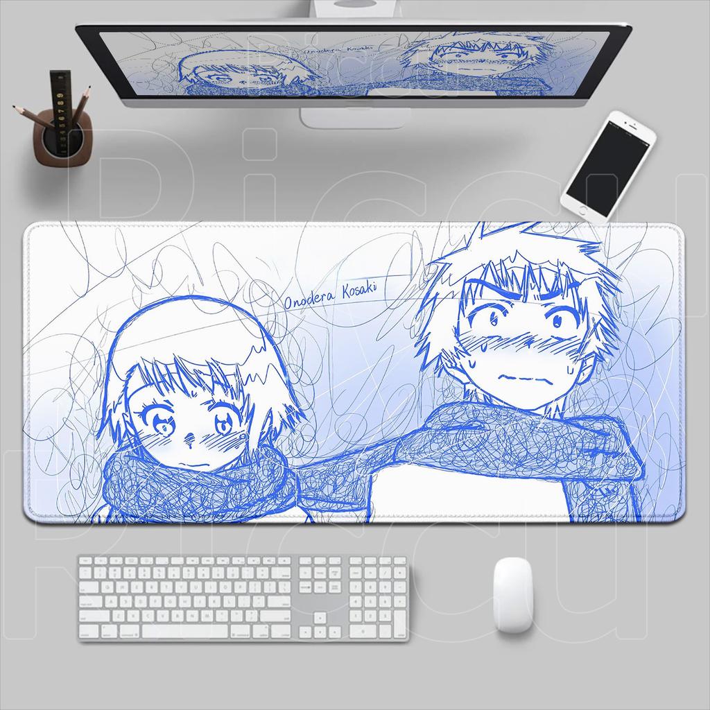 HD Printing Pretty Thread Draft Girl Laptop Mousepad PC Gaming Mouse Pad Computer Mouse Mat Non-slip Carpet Keyboard Mat Deskmat