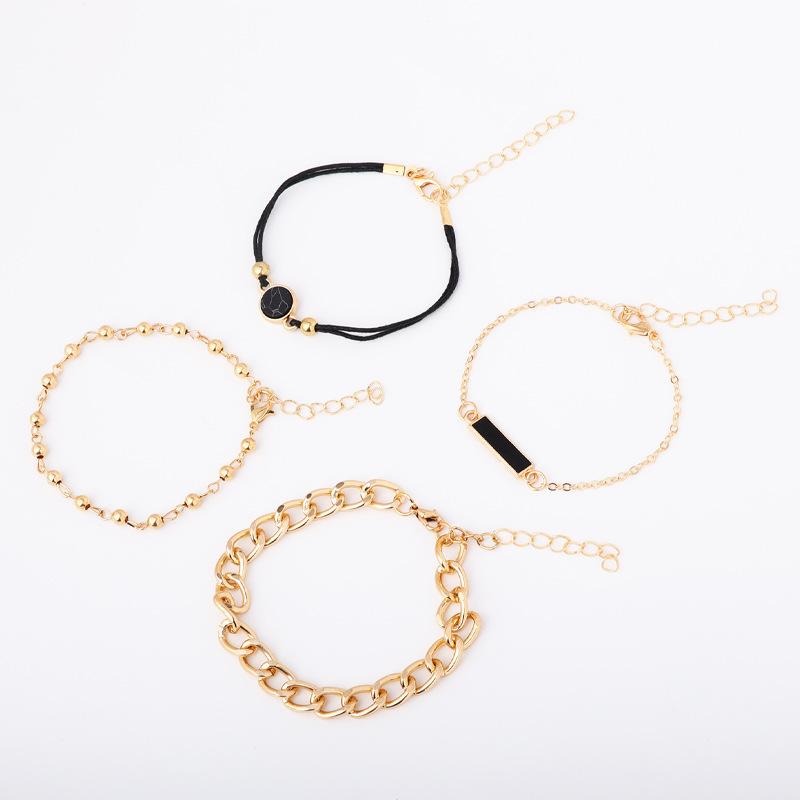 European and American personality black turquoise pattern bracelet, paper clip, black square trend temperament 1 piece jewelry