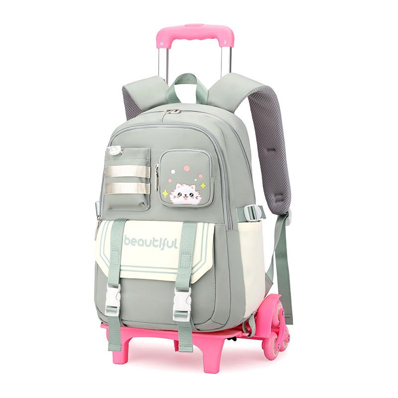 New Style Trolley Schoolbag for Primary School Students  Boys  Girls  Children  Middle School Students Can Climb Stairs with Large Capacity