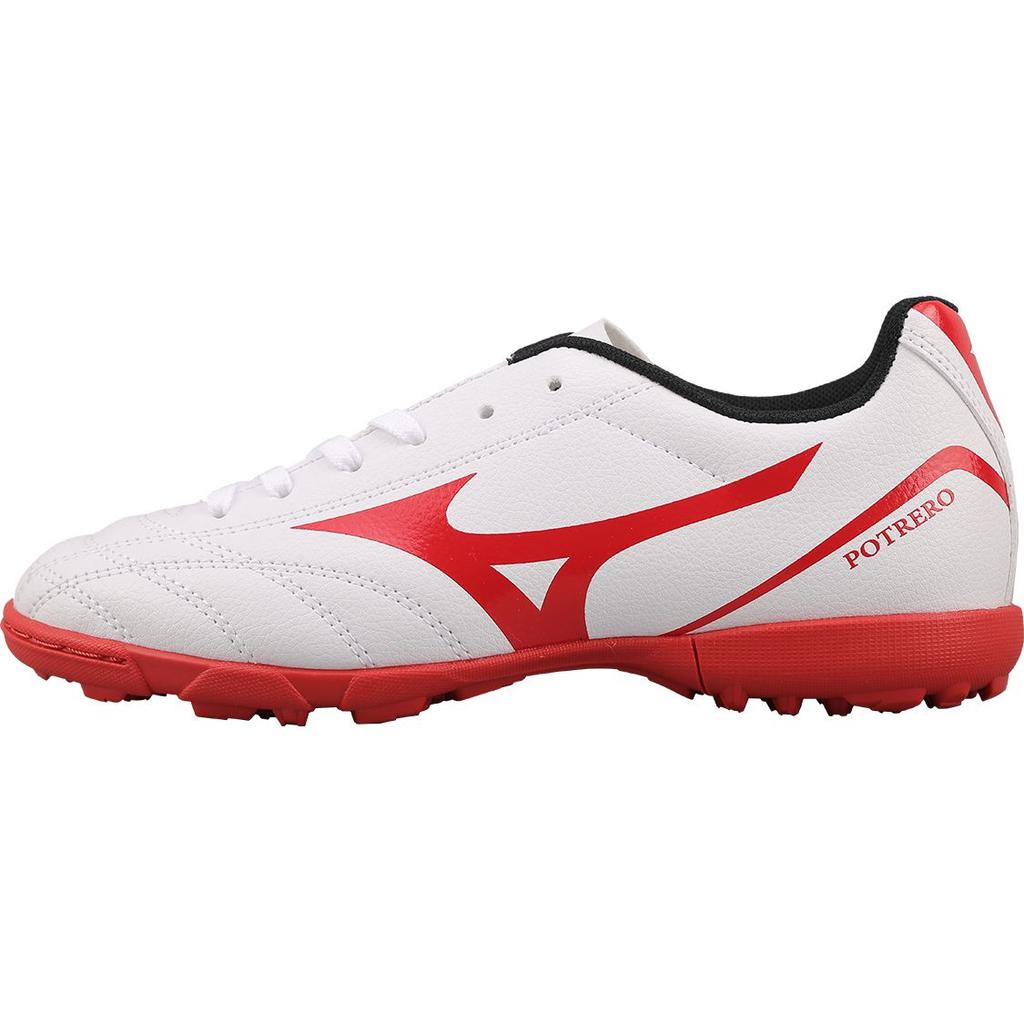Mizuno Potrero Wide Jr. Round Toe Lace-Up TF Non-Slip Wear-Resistant Breathable Low-Top Kids Soccer Shoes Kids Sneaker White Red P1GE189262