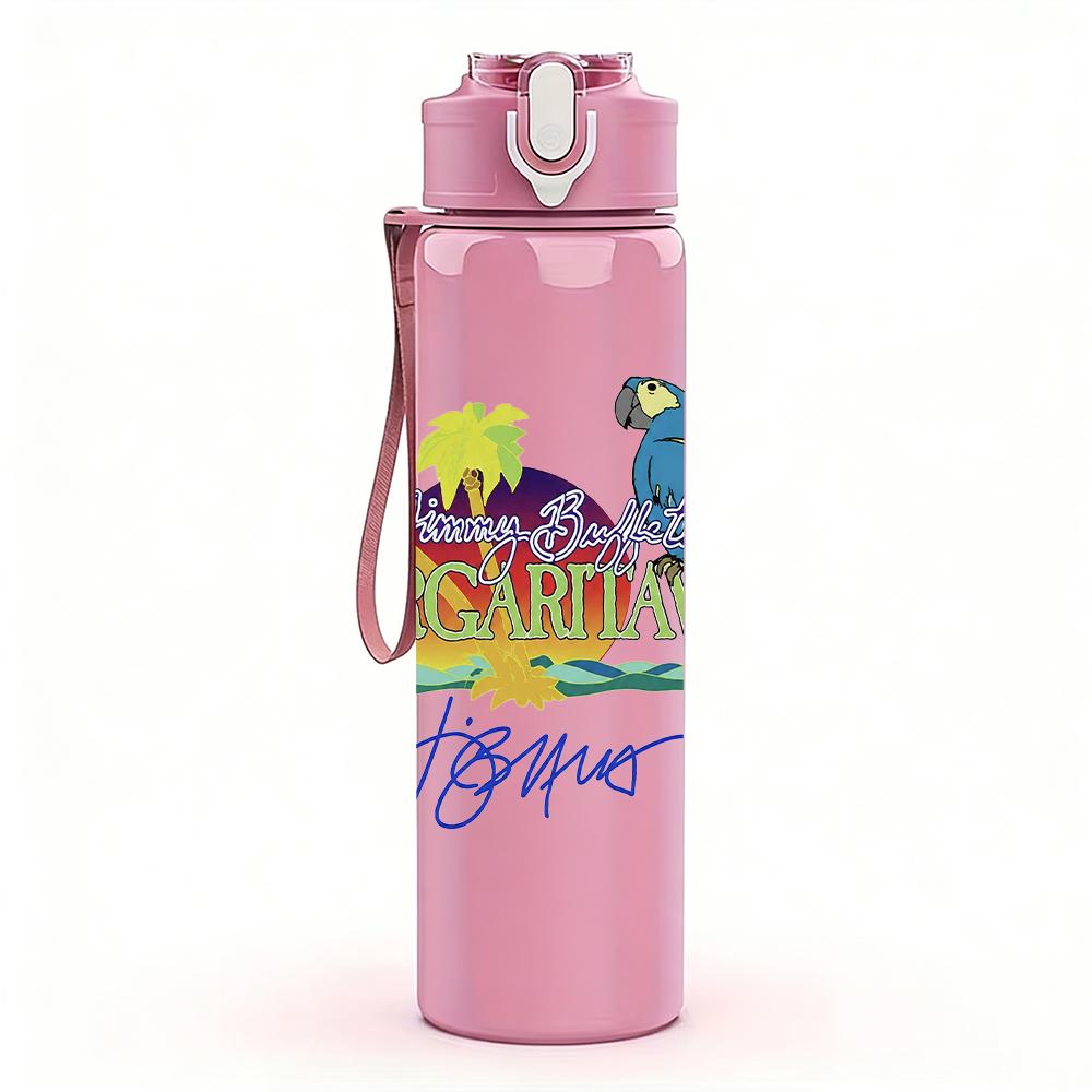 1PC Colorful Tropical Bird Floral Retro Print 750ml Portable Sports Water Bottle Leakproof Gym Outdoor Travel Drink Cup