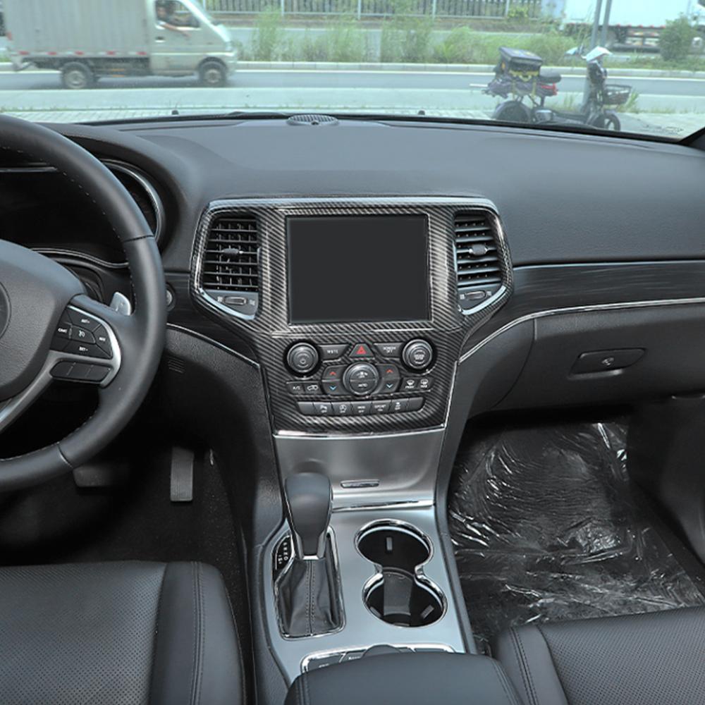 Car Center Console Navigačný panel Dekorácia Obloženie krytu pre Jeep Grand Cherokee 2014 2015 2016 2017 2018 Interiér