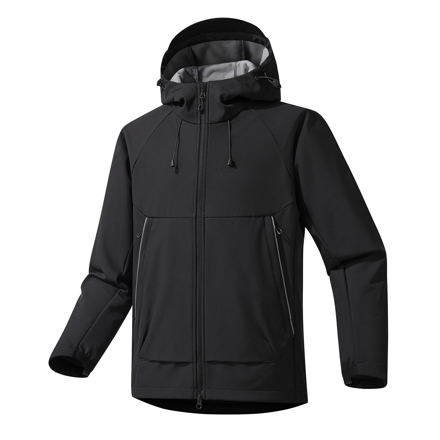 

Осенняя уличная куртка-софтшелл для туризма, альпинизма, поездок на работу, водонепроницаемая, ветрозащитная, куртка для активного отдыха M чёрный