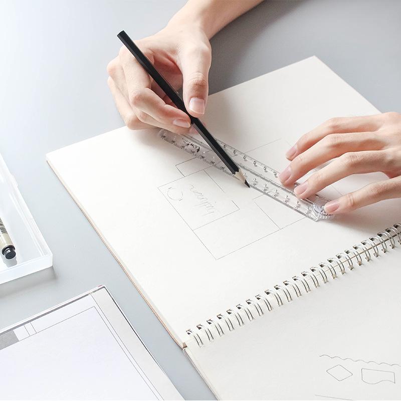 Creative Acrylic Transparent Folding Ruler Simple Scale Plastic Ruler Drawing Ruler For School Office Gadgets Korean Stationery