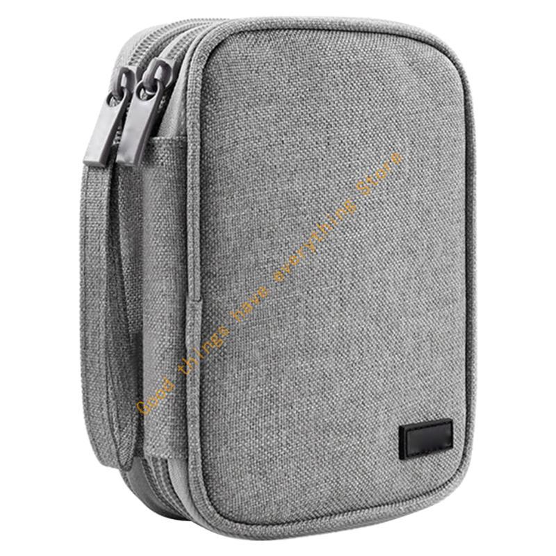 

External Disk Drive Bag Lightweight Hard Drives Case Waterproof Hard Disk Sleeve Phone Power Banks Earphone Storage Bag 55KF Double layer
