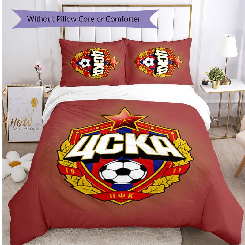 CSKA Moscow Pattern Printed 3PCS Bedding Set Soft Skin-Friendly Washable Duvet Cover & Pillowcases Set All Season Bedroom