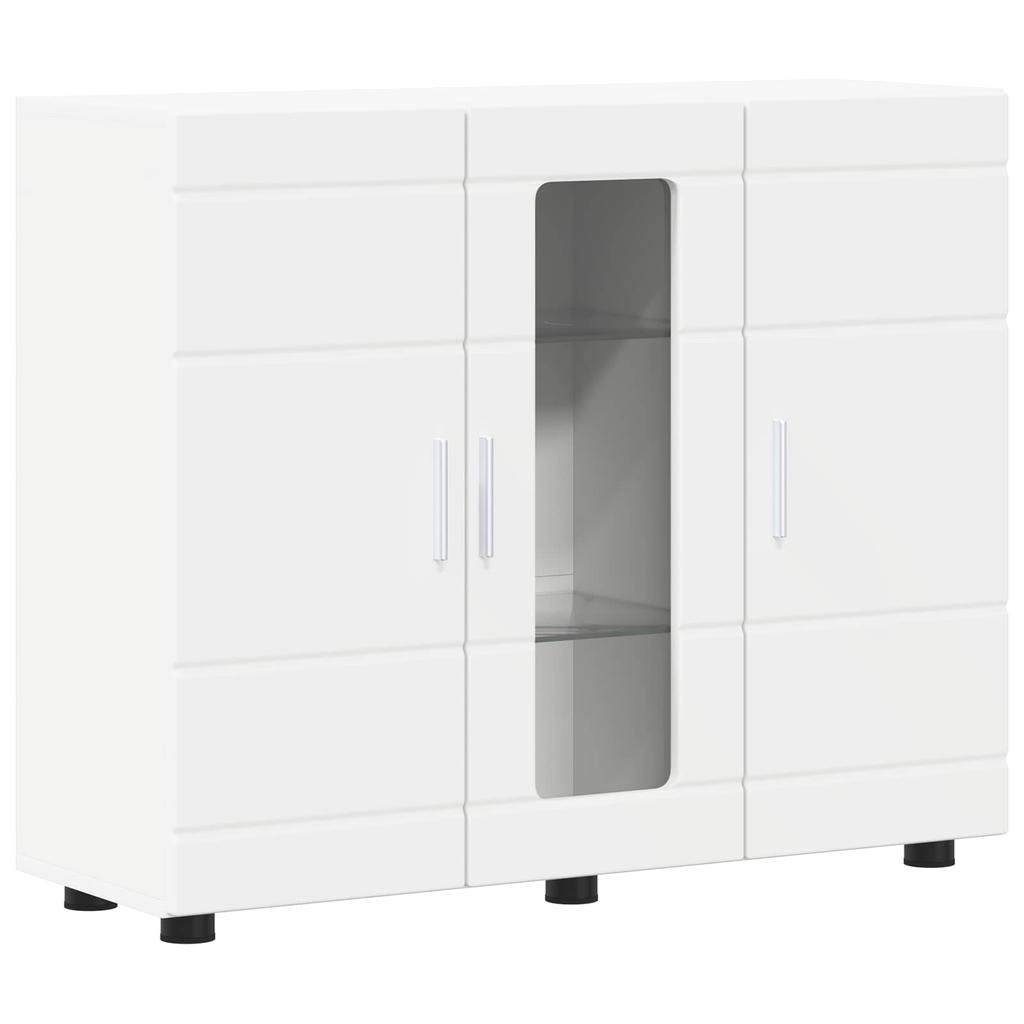 Wooden Cabinet with Storage White 88.5 X 30.5 X 73 Cm Engineered Wood