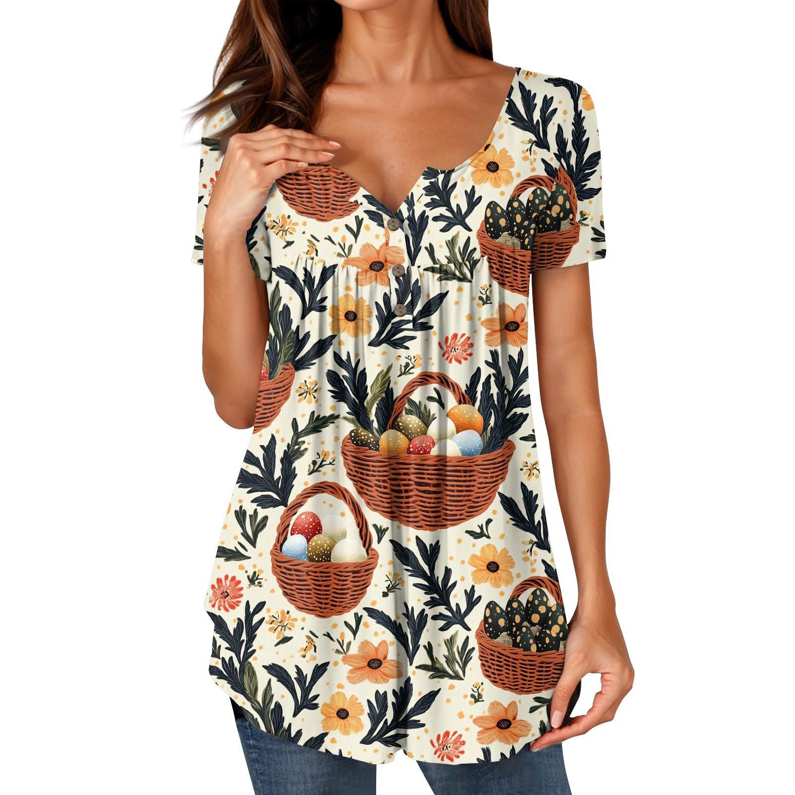 

Женские туники, топы, нарядные, повседневные, летние, с принтом, рубашки с коротким рукавом, свободный крой, плиссированный топ в стиле бохо XXXL коричневый