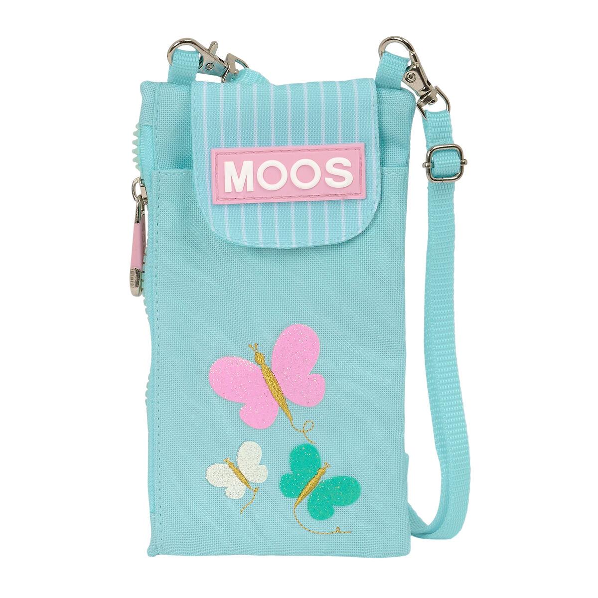

Кошелек для монет Moos Butterflies, сумка для мобильного телефона, синяя TU прозрачный