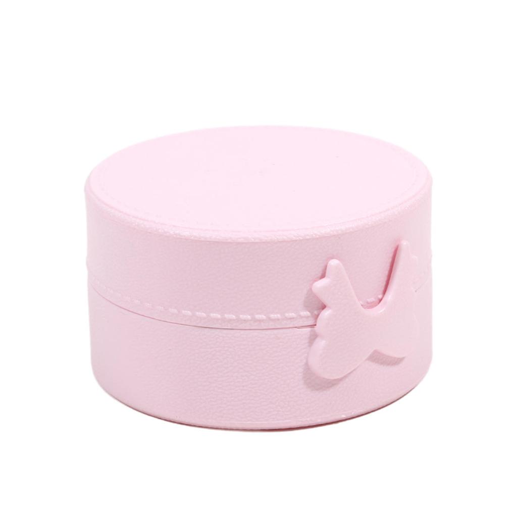 1Pc  Cute  Bow Round Storage Box Kawaii Girls Jewelry Hairpins Dustproof Box Travel Portable Small Sundries Organizer