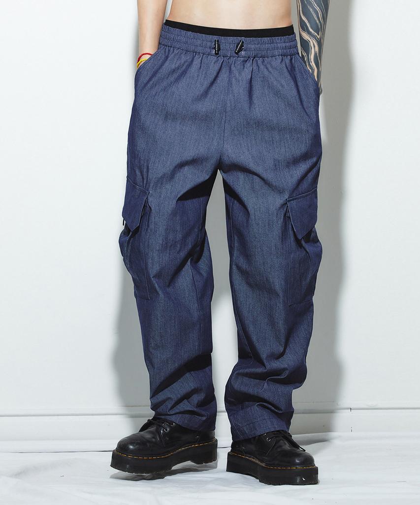 Millimillieon Basalt Denim Like Cargo Pants B08-Navy