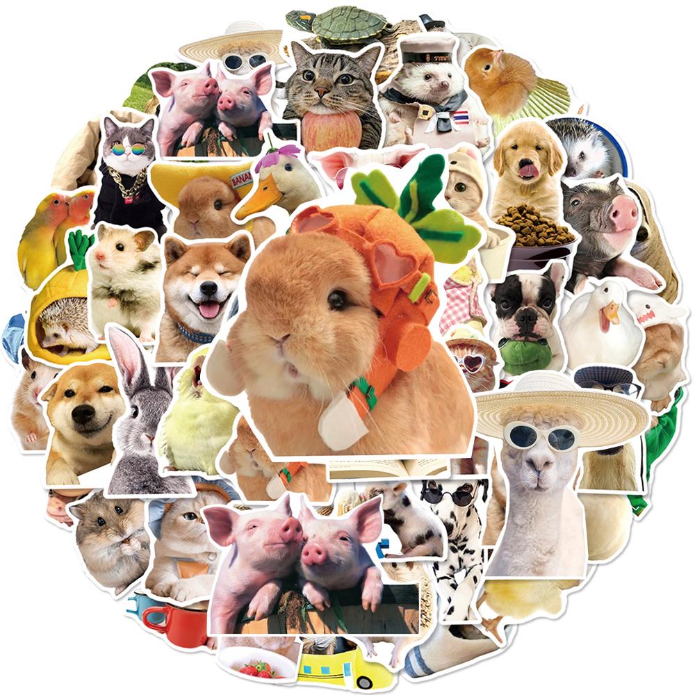 10/30/50pcs Cute Cat Dog Cartoon Stickers Funny Animal Meme Decals DIY Phone Laptop Waterproof Graffiti Decals Toys