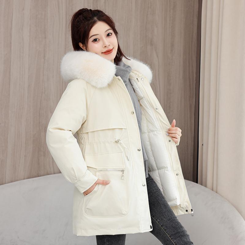 Autumn Winter Thicken Warm Parka Women Casual Sweety Solid Color Big Pocket Loose Hooded Coat Jackets Outwear