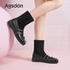 Mary Jane Boots New Autumn Vintage Maillard Brown Socks Boots Black Martin Boots