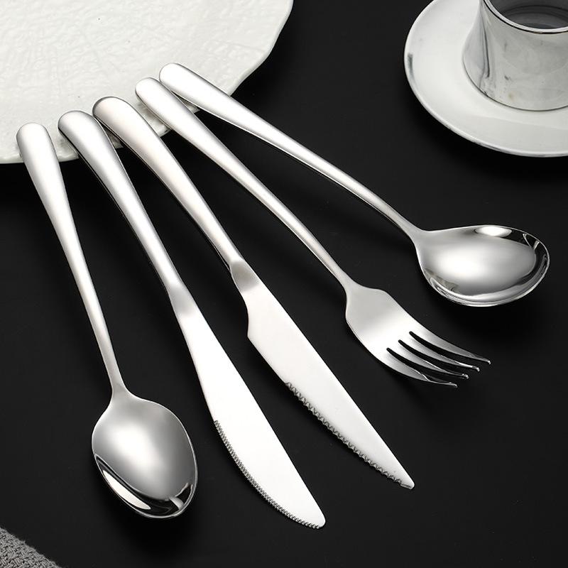 304 stainless steel knife, fork and spoon, thickened elegant series, thick handle, spoon, fork, western tableware set