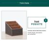 Business Leather Multi-Functional Desktop Organizer - Small Three-Grid Stationery Box for Hotel or Office Use