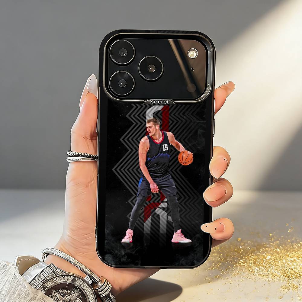 

BASKETBALL N-Nikola J-Jokic NJ Phone Case For iPhone17,16,15,14,13,12,11,Pro,MAX Gray Matte Silicone Black Cover iPhone13PROMAX