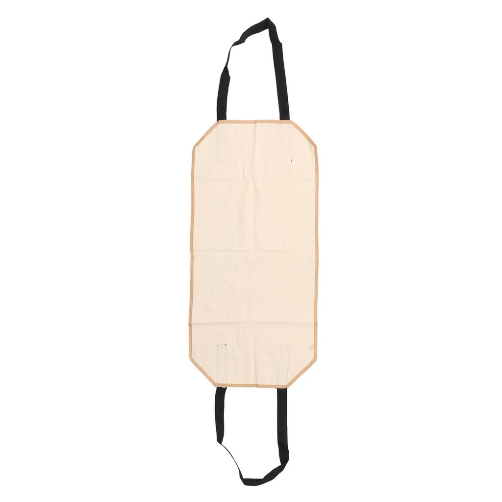 Large Canvas Firewood Carrier Log Bag Indoor Fireplace Log Carrier Holders Portable Wearproof Firewood Bag Beige