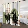 2pcs Nordic Modern Simple Green Palm Leaves Digital Printed Curtain Living Room Curtains Grommet Top Curtains Living Room Office