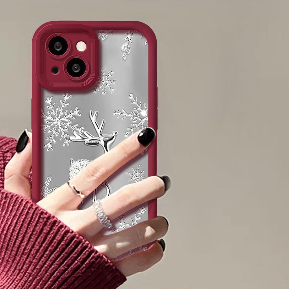 Fashionable Snow Deer Matte Phone Case For Samsung Galaxy S25 S24 Ultra S21 S22 S23 Plus A56 A55 A54 A53 A36 A35 A34 A33 Cover
