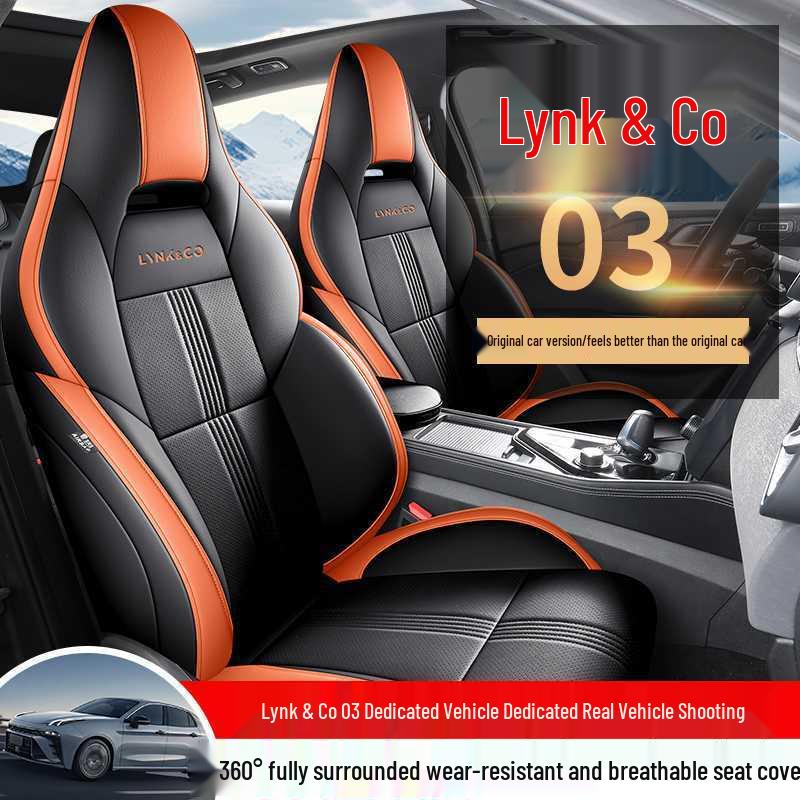 Lynk & Co 03 Leather Car Seat Cushions (23-26), All-Season, Fully Wrapped, Vehicle-Specific Seat Covers