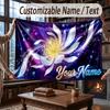Floral Garden Theme Throw Blanket Custom Name Text Personalized Blanket Soft Cozy Blanket for Home Sofa Bed