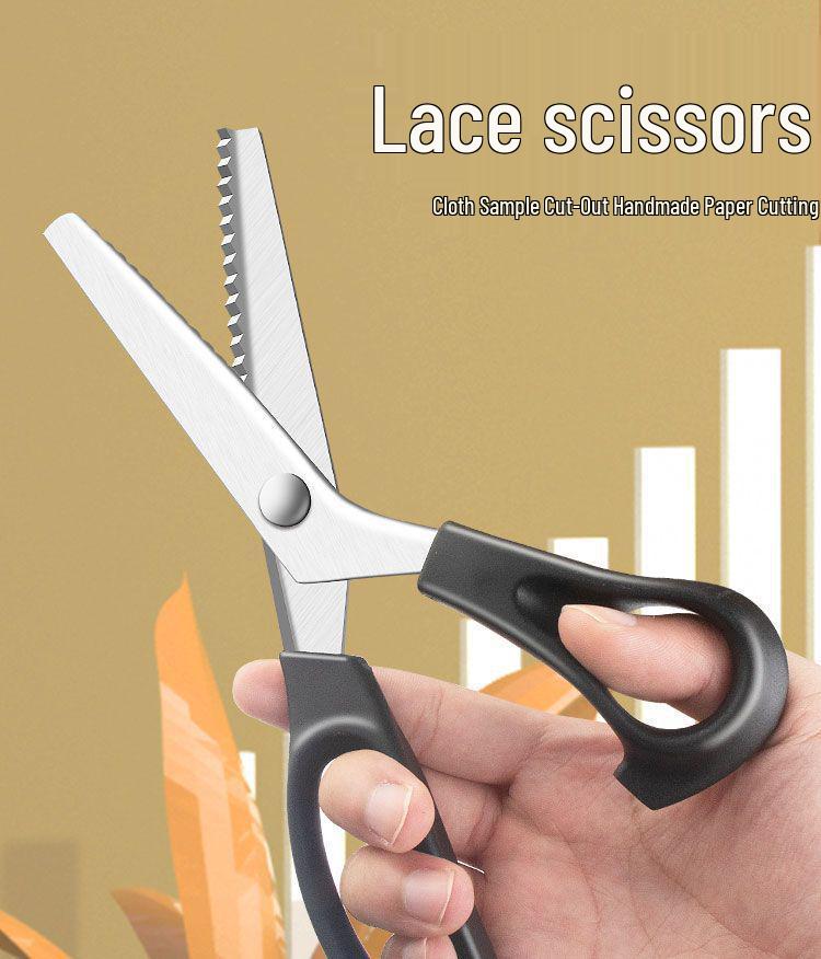 Spitze Overlock Nähschere ohne Nähen: Große Welle Edelstahl Schneiderschere für Kanten