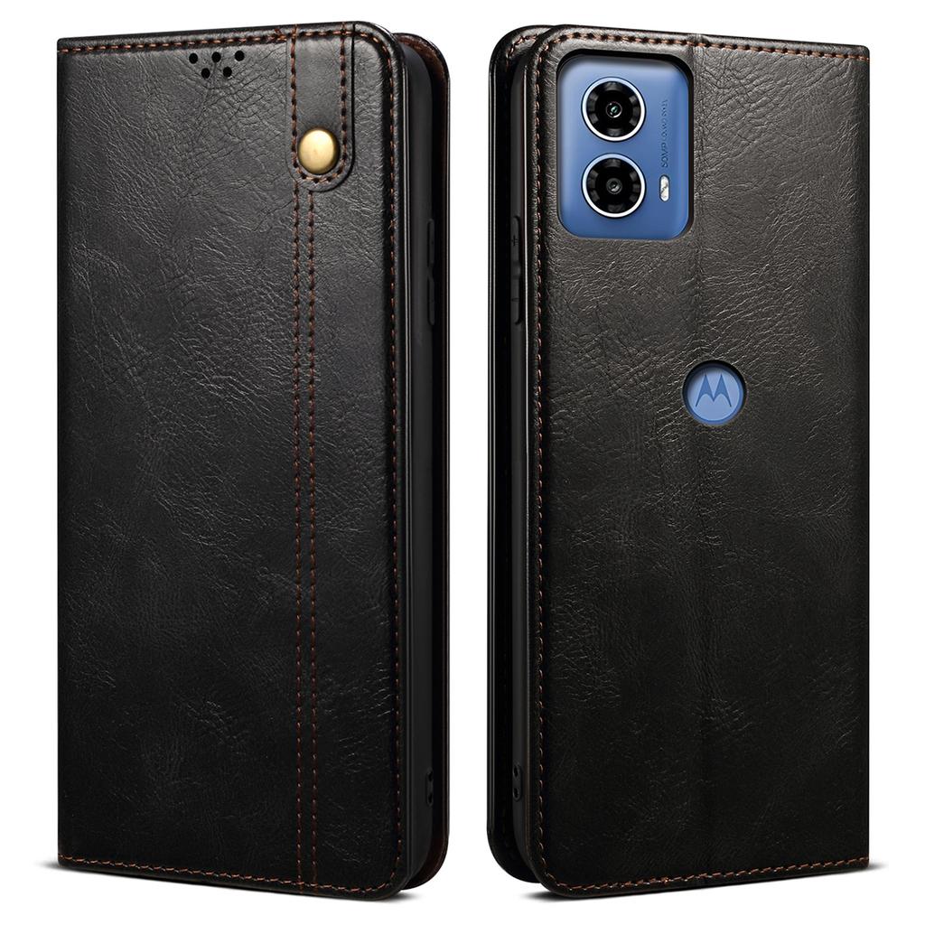 For Motorola Edge 50 Fusion 5G Case Waxy Crazy Horse Anti-Scratch Leather Phone Cover