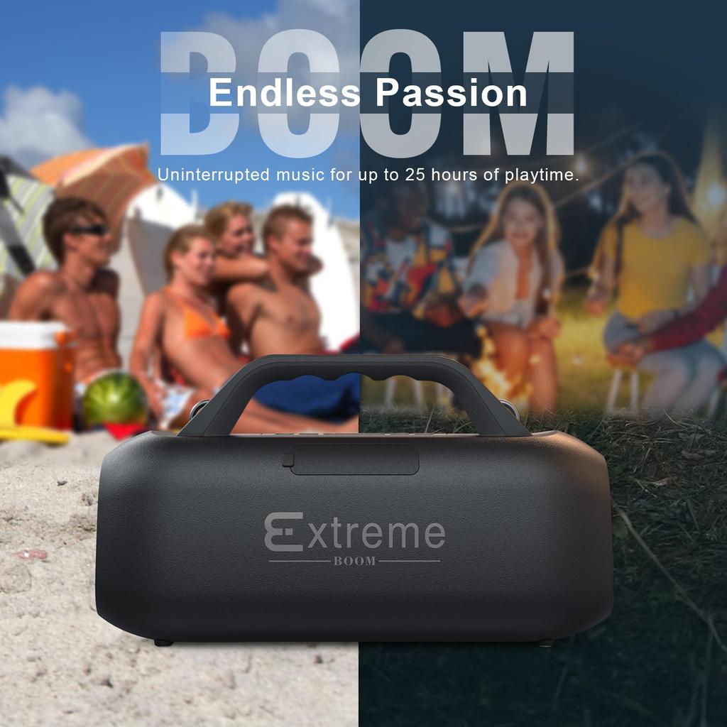 DOSS Extreme Boom S Bluetooth Portable 60W High IPX6 25 Hours Enhanced Shoulder for Use Speaker, Light-Up Speaker, Wireless, Volume, Waterproof,