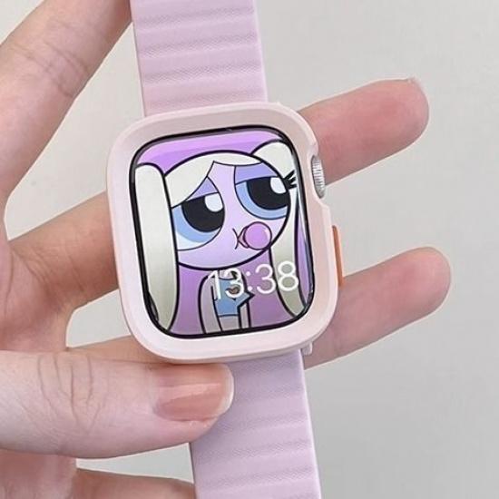 TPU Weiche Hülle für Apple Watch S10 - Weiche Hülle Sturzsicher Halbe Abdeckung ohne Glas Zweifarbige Abdeckung für iWatch10/9/8/7/6/5/4/3/2/1/Se/Ultra/ultra2
